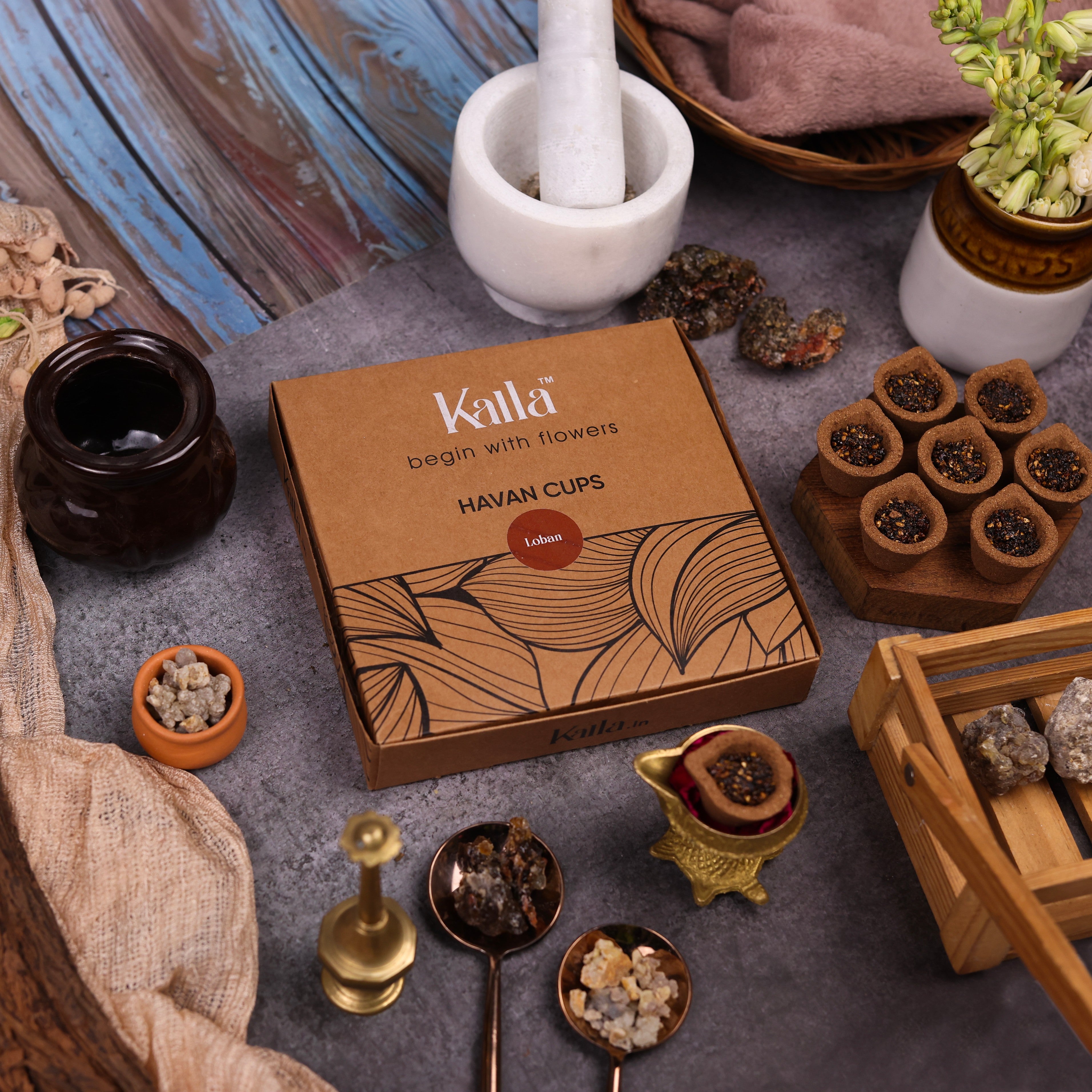 Kalla Natural Havan Cups - Loban