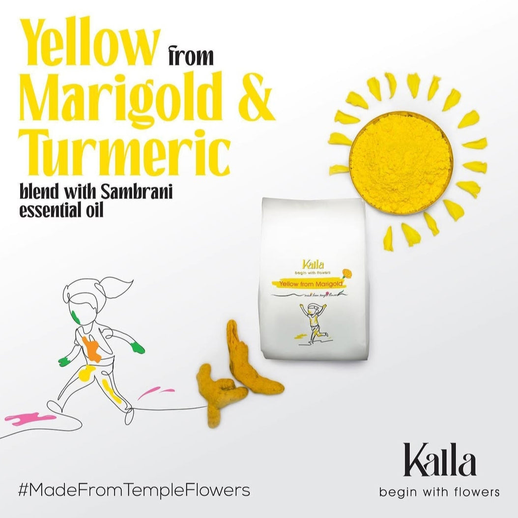 Kalla Yellow Natural Gulaal | 100g Color