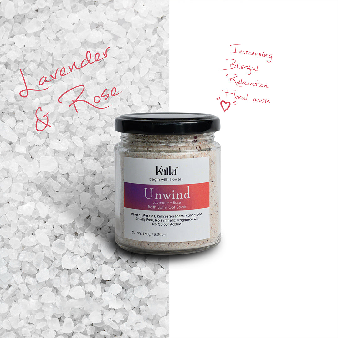 Kalla Unwind Bath Salt/ Foot Soak (200 gms) - Rose & Lavender