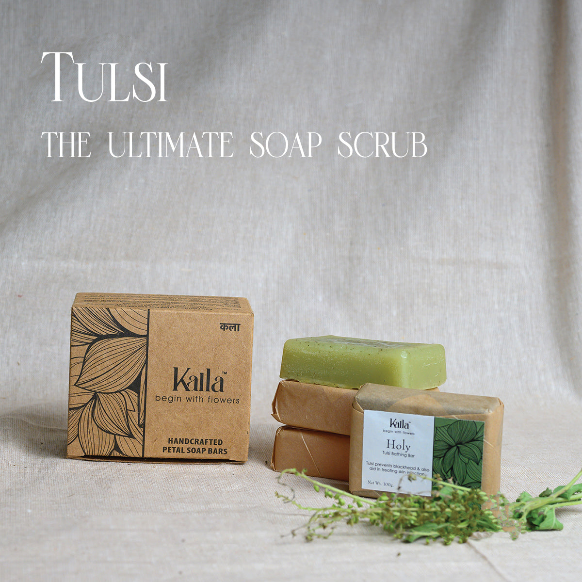 Kalla Holy Bathing Bars (100 * 4 = 400 gms) - Tulsi