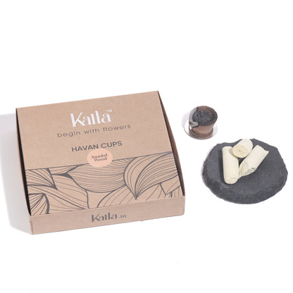 Kalla Natural Havan Cups - Sandalwood